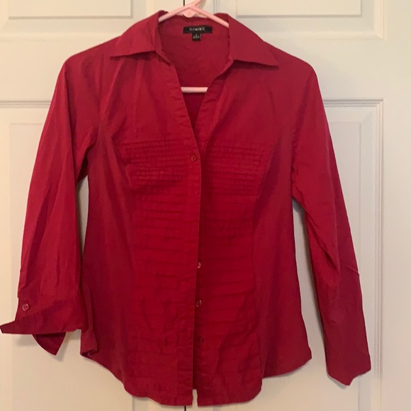 Ladies deep pink button up blouse - Picture 1 of 4